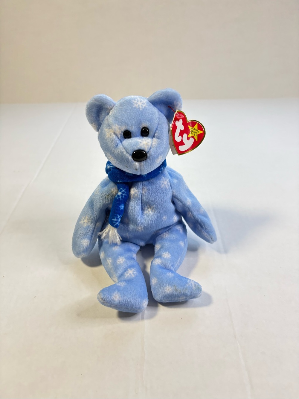 Ty Beanie Baby 1999 Holiday Teddy Blue Snowflake Bear With Tags